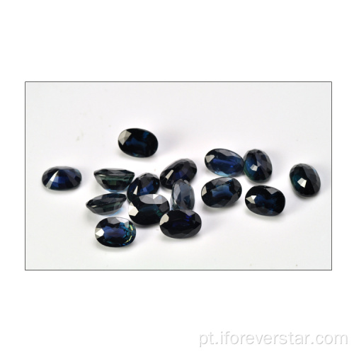 Forma oval natural chinês Preto Sapphire Gemstone